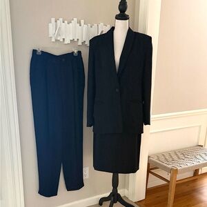 Vintage Ingenuity Union Made Black 3-Pc Suit Blazer Pants Skirt 10 12 Canada
